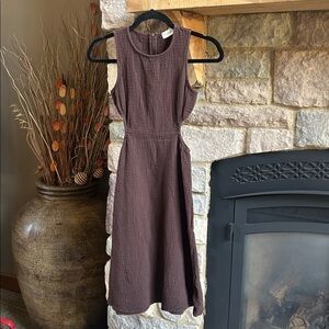 Altar’d State Brown Sleeveless Textured Midi Dress